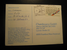 DORTMUND 1983 To Frankfurt German Rosarium Westfalenpark Rose Varieties Roses Cancel Card GERMANY - Lettres & Documents