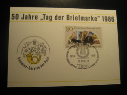 DORTMUND 1986 Stage Coach Stagecoach Stamp On Stamp Cancel Card GERMANY - Brieven En Documenten