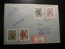 DORTMUND 1970 To Berlin Puppet Puppets Clown Circus Cirque Harlekin Set Registered Cancel Cover GERMANY - Lettres & Documents