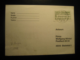 DIETINGEN 1986 To Bielefeld Porto Frei Marke Stamp Label Cancel Card GERMANY - Covers & Documents