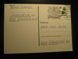 DIESSEN AM AMMERSEE 1977 To Hamburg Markt Fish Market Cancel Card GERMANY - Briefe U. Dokumente