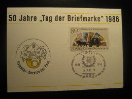 DETMOLD 1986 Stage Coach Stagecoach Stamp On Stamp Cancel Card GERMANY - Lettres & Documents