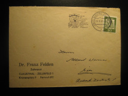 CLAUSTHAL-ZELLERFELD 1961 Owl Hibou Cancel Cover GERMANY - Covers & Documents