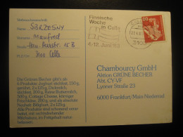 CELLE 1983 To Frankfurt Flag Finland Week Cancel Card GERMANY - Lettres & Documents