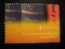 CERVANTES Don Quijote De La Mancha Writer Literature Poster Stamp Vignette SPAIN Label - Scrittori