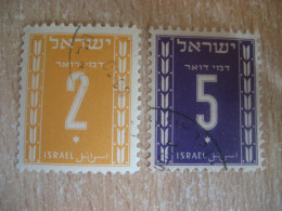 2 Yellow 5 Violet Tax Poster Stamp Vignette ISRAEL Label - Other & Unclassified