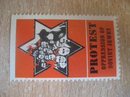 PROTEST Oppression Of Soviet Jewry RUSSIA Poster Stamp Vignette ISRAEL Label - Sonstige & Ohne Zuordnung