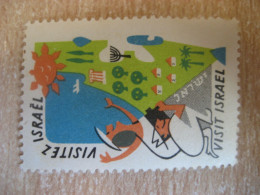 Visit Visitez Tourism Tourist Poster Stamp Vignette ISRAEL Label - Sonstige & Ohne Zuordnung