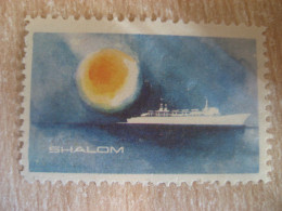 SHALOM Ship Maritime Poster Stamp Vignette ISRAEL Label - Other & Unclassified