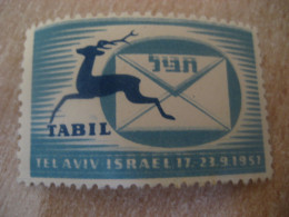 TEL AVIV 1957 TABIL Deer Poster Stamp Vignette ISRAEL Label - Autres & Non Classés