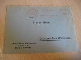 BURG Fehmarn 1958 To Bugstaaken Fehmarnsche Volksbank Meter Mail Cancel Cover GERMANY - Covers & Documents