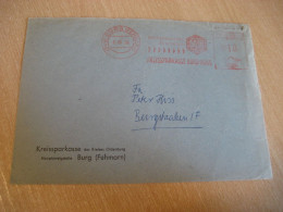 BURG Fehmarn 1958 To Bugstaaken Kreissparkasse Meter Mail Cancel Cover GERMANY - Lettres & Documents