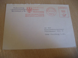 BREISACH AM RHEIN 1984 To Freiburg City Europa First Voting Municipality Meter Mail Europeism Cancel Cover GERMANY - Brieven En Documenten