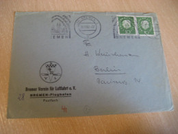 BREMEN 1960 To Berlin Cancel V L Flughafen Airport Cover GERMANY - Storia Postale