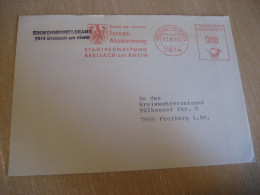 BREISACH AM RHEIN 1983 To Freiburg City Europa First Voting Municipality Meter Mail Europeism Cancel Cover GERMANY - Lettres & Documents