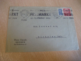 BREMEN 1954 To Michelau Freimarkt Cancel Cover GERMANY - Brieven En Documenten