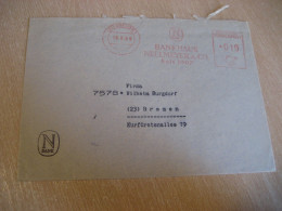 BREMEN 1959 Bankhaus Neelmeyer Co. Meter Mail Cancel Cover GERMANY - Covers & Documents