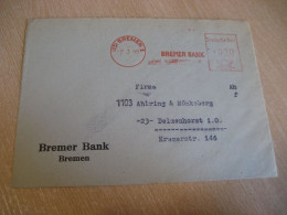 BREMEN 1949 To Delmenhorst Bremer Bank Meter Mail Cancel Cover GERMANY - Lettres & Documents