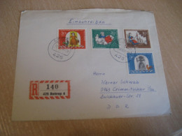 BOTTROP 1967 To Crimmitschau + Tauschsendung ZKPH Label Reverse Registered Cancel Cover GERMANY - Unused Stamps