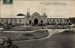 CPA Auxerre Yonne, Exposition Nationale 1908, Les Jardins Et Le Batiment Principal No 1 - Sonstige & Ohne Zuordnung