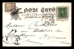 CARTE TAXEE - 1 TIMBRE A 10 CTS SUR CARTE VENANT DES ETATS-UNIS (NEW-YORK - BRADWAY) LE 21.7.1903 - 1859-1959 Storia Postale