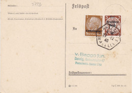 37333# HINDENBURG LOTHRINGEN CARTE POSTALE Obl SARRALTROFF MOSELLE 27 Décembre 1940 DANZIG DANTZIG - Covers & Documents