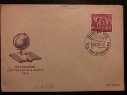 LETTRE TP TAG DER BRIEFMARKE 1954 20 OBL.23 10 54 BERLIN W8 - Covers & Documents