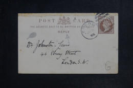 ROYAUME UNI - Entier Postal Réponse De Epsom Pour Londres En 1896 - L 153142 - Postwaardestukken