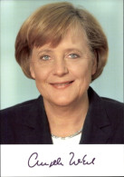 CPA Politikerin Angela Merkel, Bundeskanzlerin, Portrait, Autogramm - Figuren