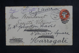 ROYAUME UNI - Entier Postal De Harrogate Pour L'Italie Et Retour à Harrogate En 1894 - L 153143 - Stamped Stationery, Airletters & Aerogrammes