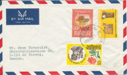 Malaysia Air Mail Cover Sent To Sweden Telemong 17-12-1968 Topic Stamps - Malesia (1964-...)