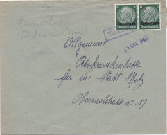 37342# HINDENBURG LOTHRINGEN LETTRE Obl MARIENEICHEN 15 Octobre 1941 SAINTE MARIE AUX CHENES MOSELLE METZ - Covers & Documents