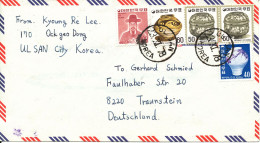 Korea South Air Mail Cover Sent To Germany Ulsan 23-11-1979 Topic Stamps - Korea, South