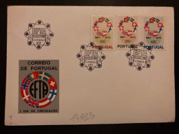 LETTRE PORTUGAL EFTA 1967 1,00 + 3,50 + 4,30 OBL.24 AOUT 1967 COIMBRA - Cartas & Documentos