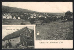 AK Aschbach I. Od., Gasthaus Von Peter Jaeger, Panorama  - Other & Unclassified