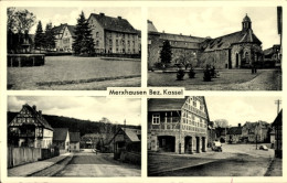 CPA Merxhausen Bad Emstal In Hessen, Kirche, Straße, Brunnen - Other & Unclassified