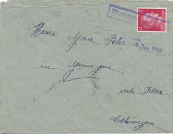 37343# HITLER LOTHRINGEN LETTRE Obl MARIENEICHEN 9 Janvier 1942 SAINTE MARIE AUX CHENES MOSELLE METZ - Lettres & Documents