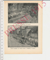 Photo Presse 1915 Réfugiés Des Ardennes Au Cirque Troyes Convoi Militaire De Blessés Morts Grande Guerre 14-18 Armée - Unclassified