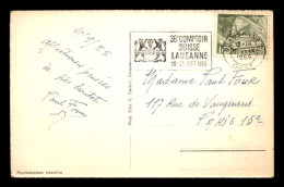 SUISSE - OBLITERATION MECANIQUE "36E COMPTOIR SUISSE LAUSANNE 10.25 SEPT 1955 - LAUSANNE 6.9.1955 - Postmark Collection
