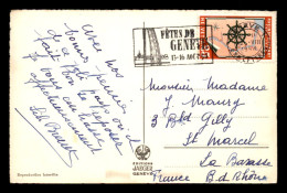 SUISSE - TIMBRE N°546 SEUL SUR LETTRE - VOYAGE LE 12.8.1954 - CACHET DES FETES DE GENEVE 13-16 AOUT 1954 - Marcophilie