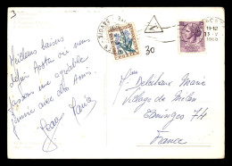 CARTE TAXEE - 1 TIMBRE TAXE A 30 CENTIMES SUR CARTE OBLITEREE A AOSTA ITALIE - 1859-1959 Brieven & Documenten