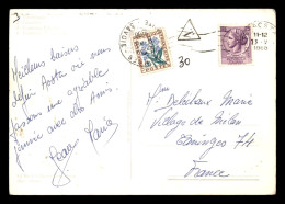 CARTE TAXEE - 1 TIMBRE TAXE A 30 CENTIMES SUR CARTE OBLITEREE A AOSTA ITALIE - 1859-1959 Briefe & Dokumente