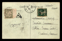 CARTE TAXEE - 1 TIMBRE TAXE A 20 CENTIMES SUR CARTE OBLITEREE A VERDUN (MEUSE) - 1859-1959 Brieven & Documenten