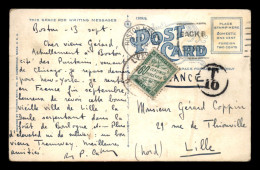CARTE TAXEE - 1 TIMBRE TAXE A 60 CENTIMES SUR CARTE DES USA - 1859-1959 Lettres & Documents