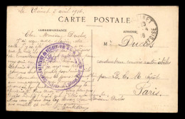 CACHET DE L'OFFICIER D'ADMINISTRATION DE SERVICE - HOPITAL COMPLEMENTAIRE DU VESINET - VR - 64 SUR CARTE DU VESINET - 1. Weltkrieg 1914-1918