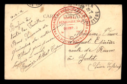 CACHET DE L'HOPITAL MILITAIRE N°4 A QUIMPER - 1. Weltkrieg 1914-1918