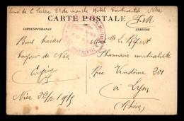CACHET DE L'INFIRMERIE HOPITAL MILITAIRE - 16E CORPS D'ARMEE - PLACE DE NICE - HOTEL CONTINENTAL - 1. Weltkrieg 1914-1918