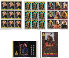 Mongolia MNH 3 Minisheets And 2 SSs, Jerry Garcia - Musique