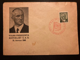 LETTRE OLBA PRESIDENTA REPIBLIKY CSR TP 1,60 OBL. ROUGE 19 VI 1946 PRAHA - Storia Postale