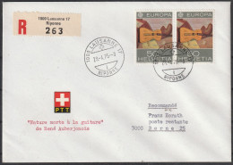 Schweiz: 1975, R- Fernbrief In MeF, Mi. Nr. 1051, 50 C.  Europa: Gemälde.   ESoStpl. LAUSANNE 17 - FDC